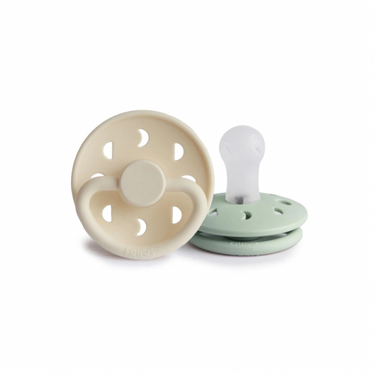 Moon Pacifier 2 Pack | Silicone | Cream + Sage