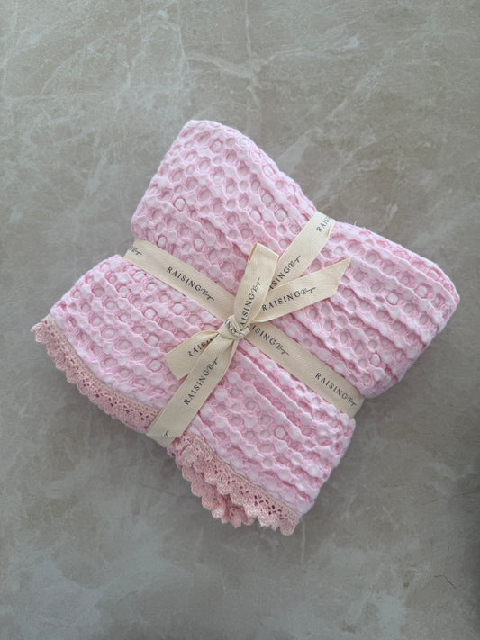 Poet Waffle Blanket | Peony Pink