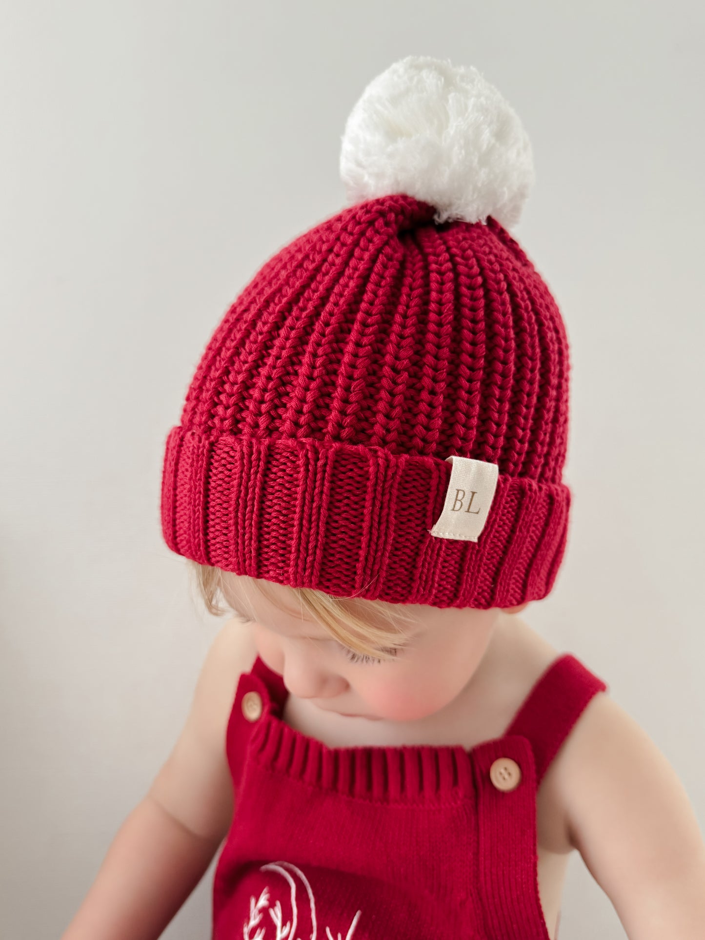 Chunky Knit Beanie | Christmas Red | Brooklyn Lou the Label