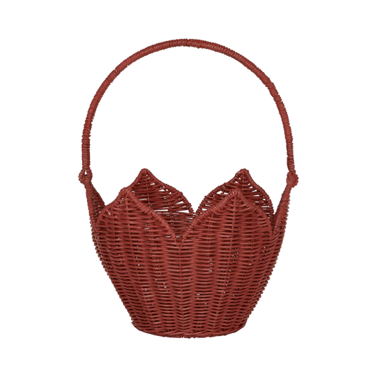 Rattan Poinsettia Carry Basket | Red | Olli Ella