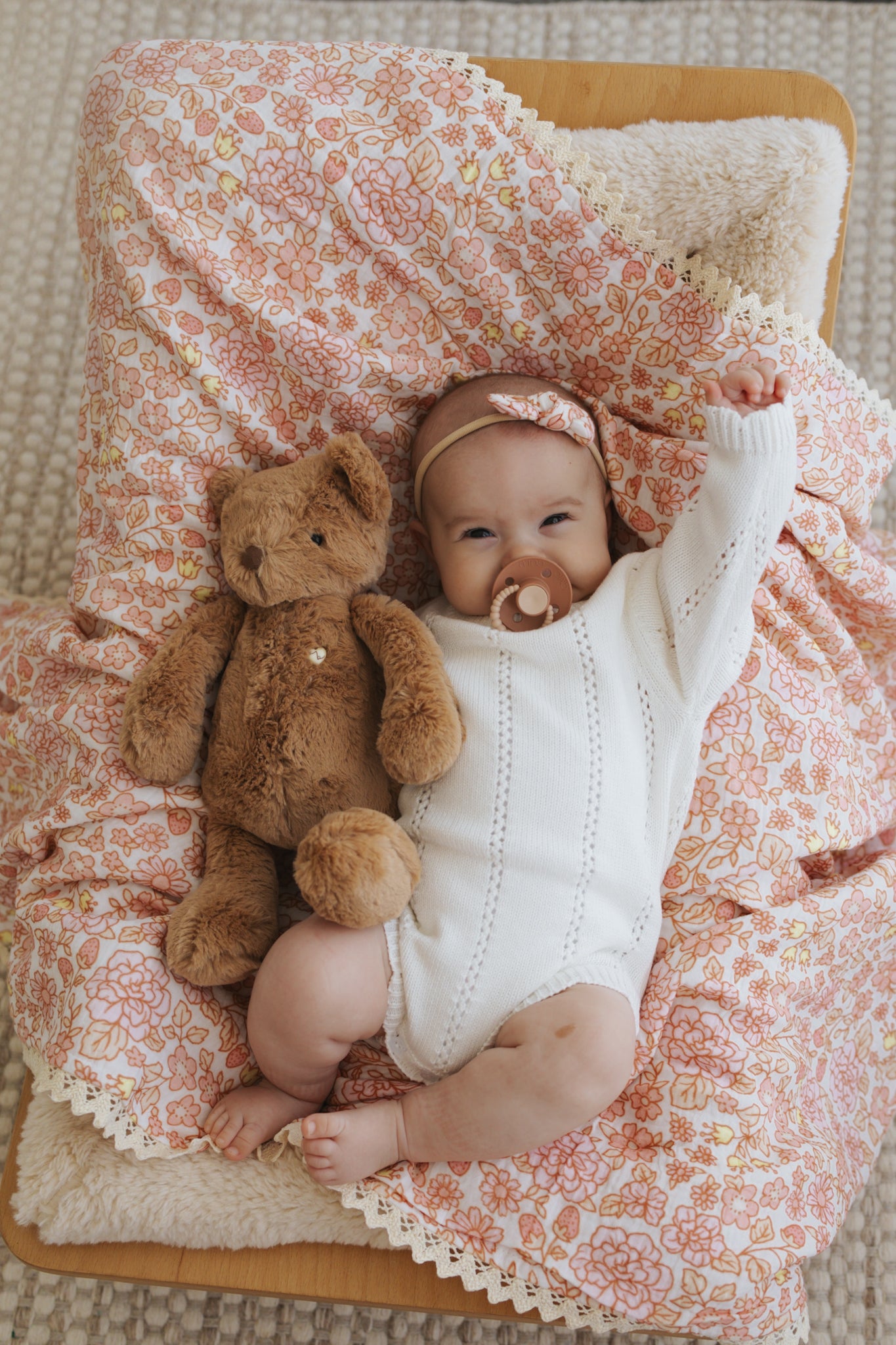 Muslin Lace Blanket | Berry Bloom