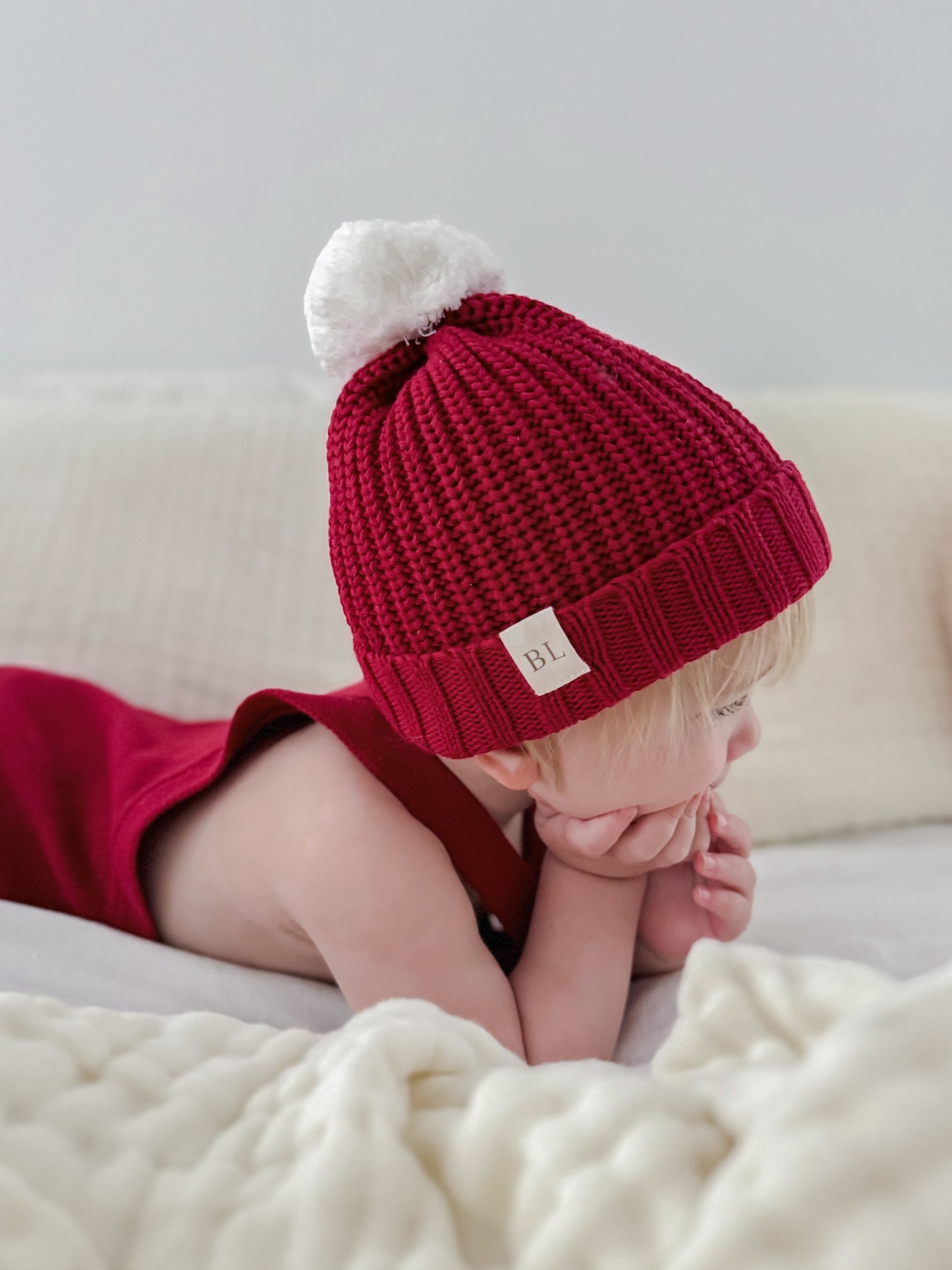 Chunky Knit Beanie | Christmas Red | Brooklyn Lou the Label