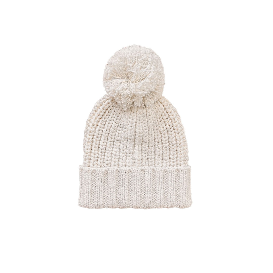 Pom Pom Beanie | Lychee | Textured