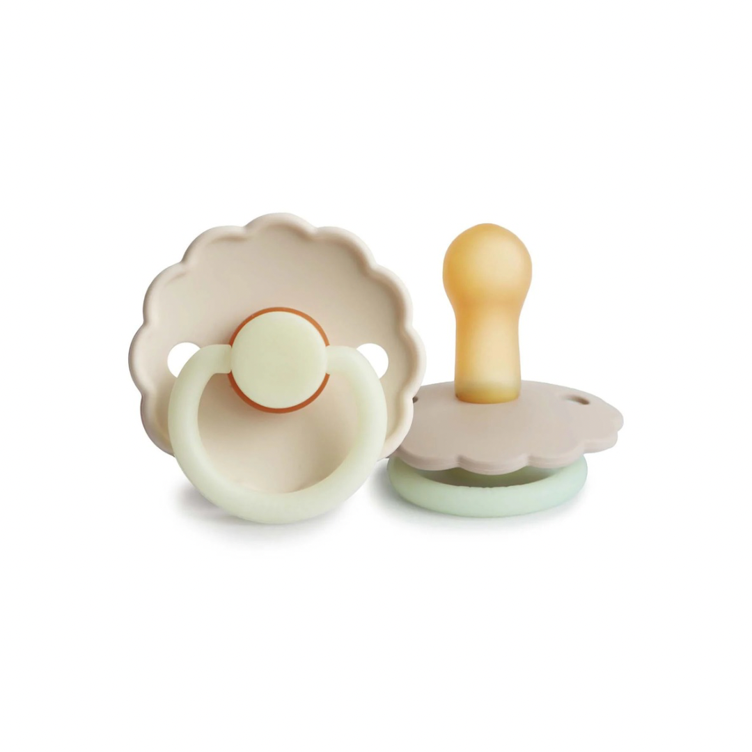 Night Daisy Pacifier 2 Pack | Latex | Cream + Crossiant