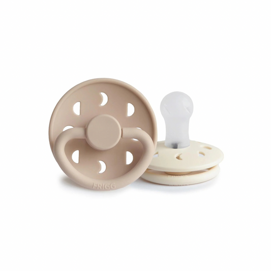 Moon Pacifier 2 Pack | Silicone | Crossiant + Cream