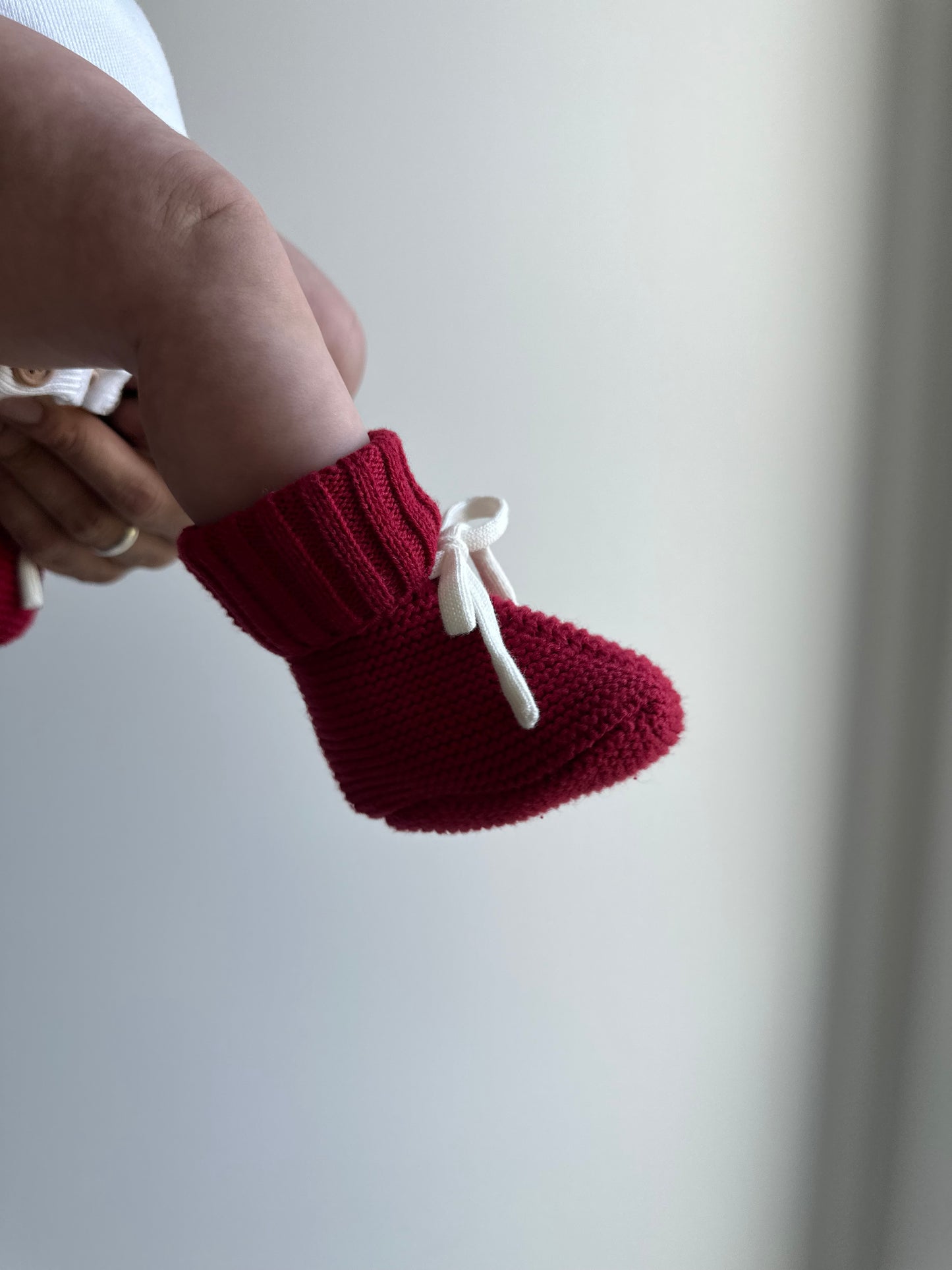 Booties | Christmas Red + Snow Ties