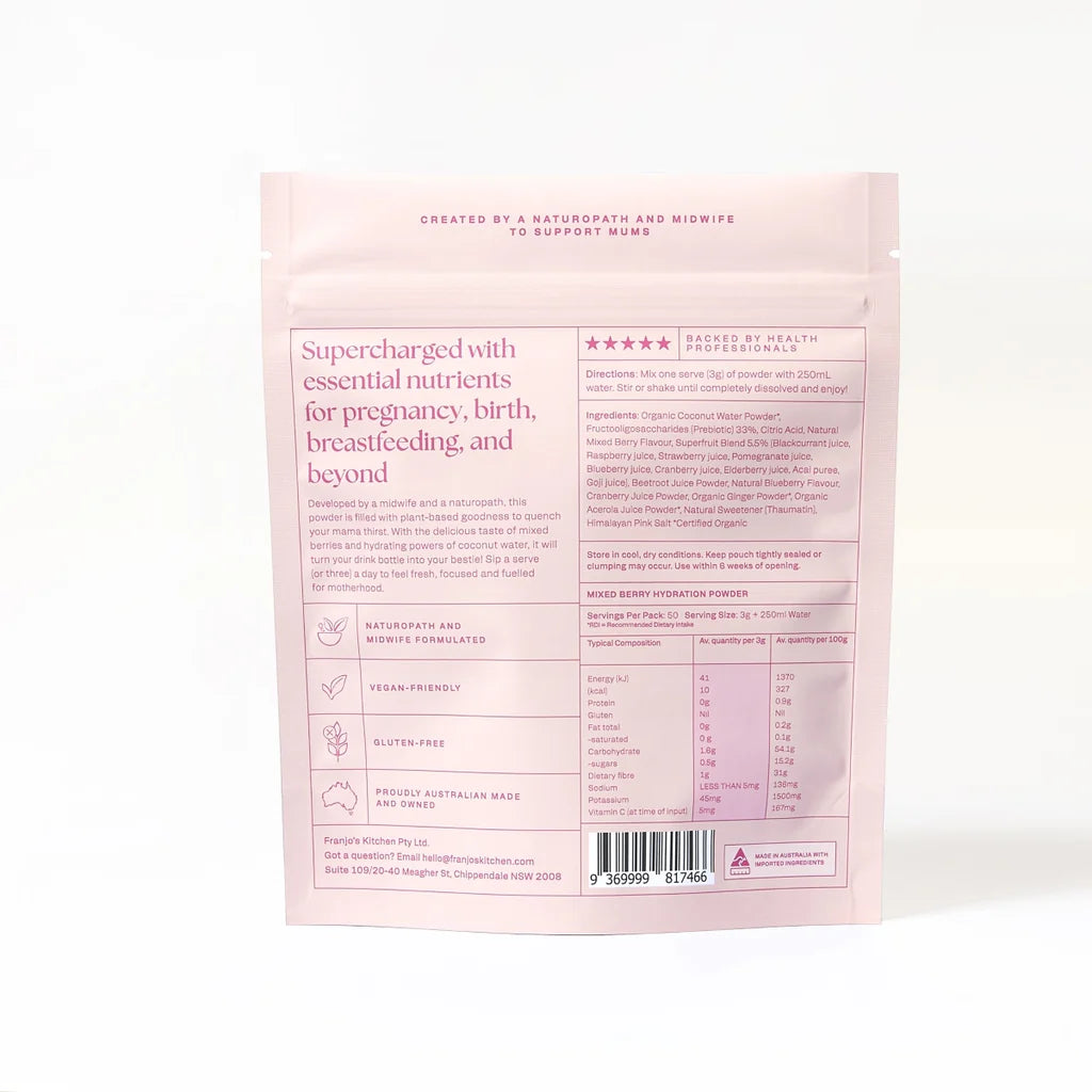 Motherhood Hydration Powder | Mixed Berry | Franjos Kitchen