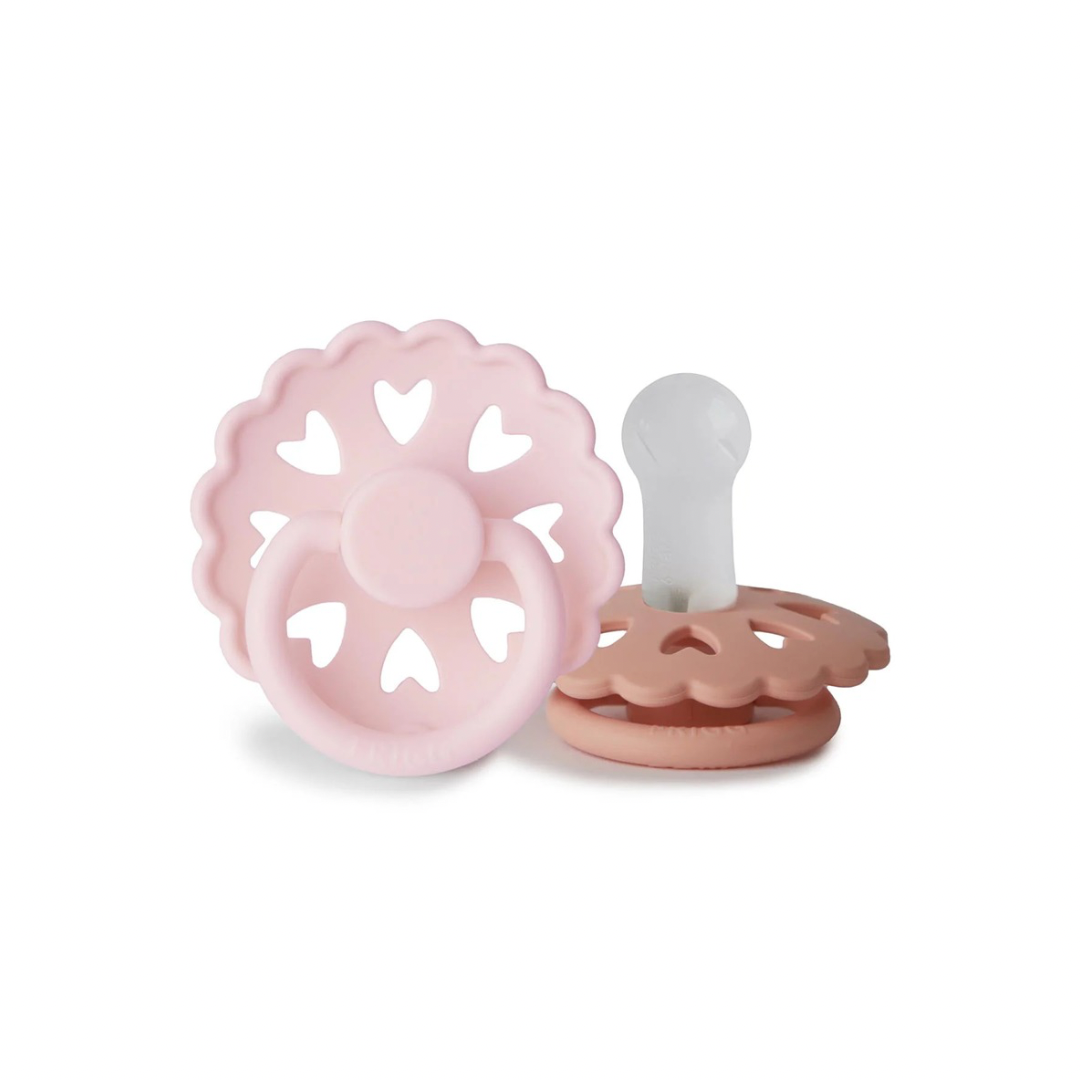 Fairytale Pacifier 2 Pack | Silicone | White Lilac + Pretty in Peach