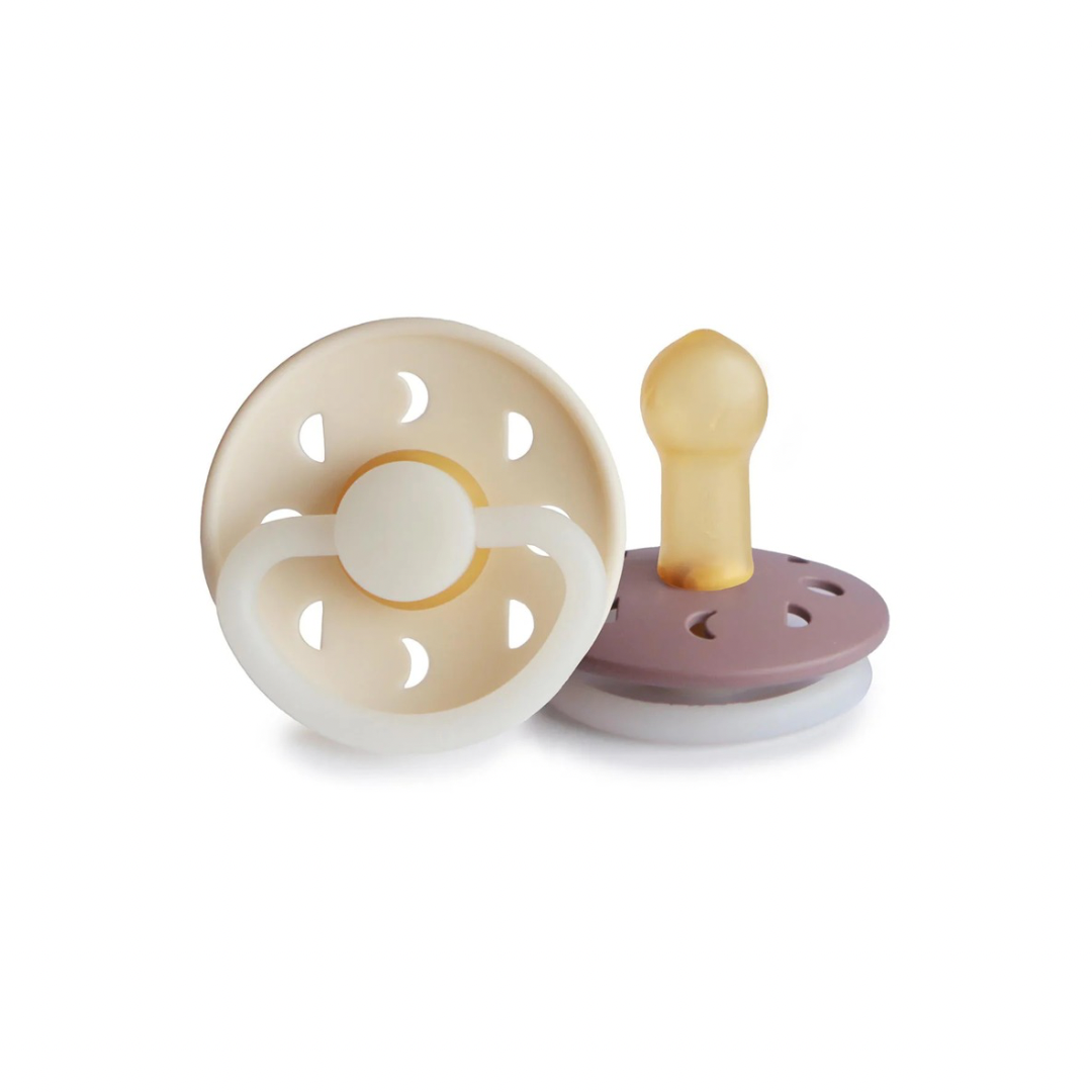 Night Pacifier 2 Pack | Latex | Cream + Twilight Mauve