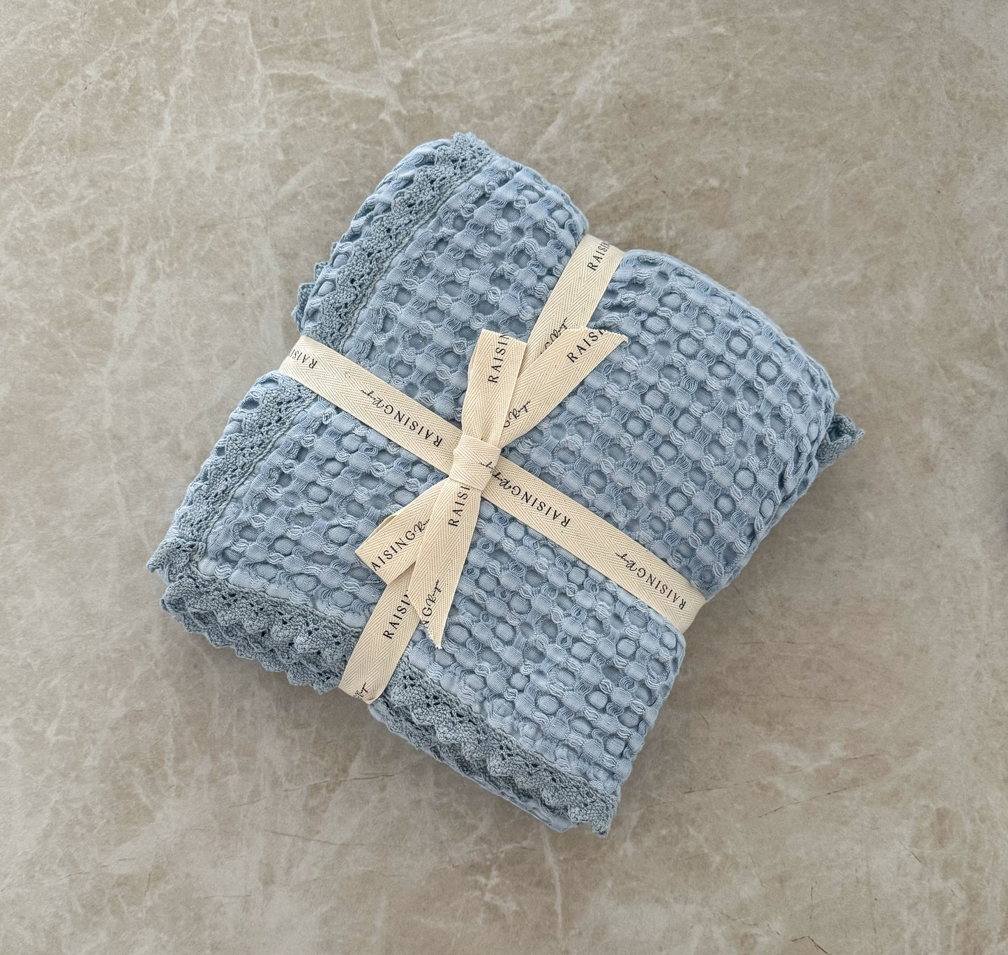 Poet Waffle Blanket | Powder Blue