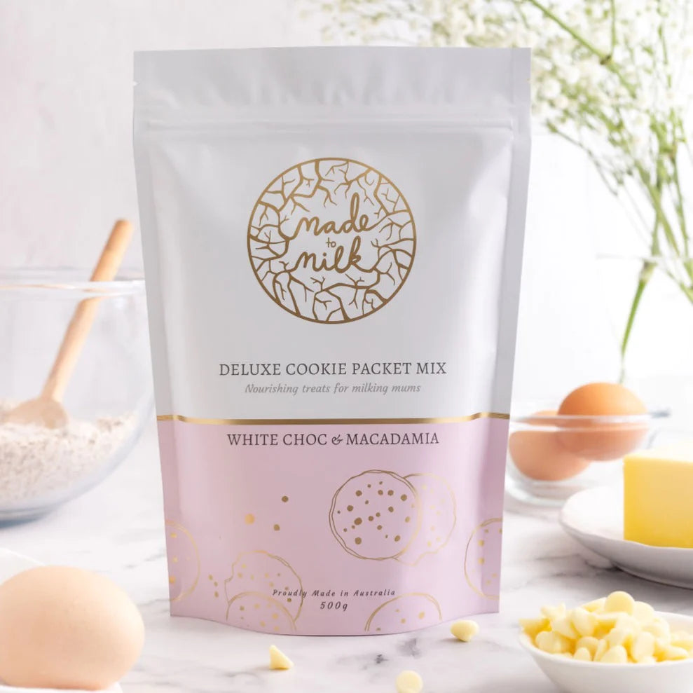 Made to Milk | White Choc + Macadamia Packet Mix