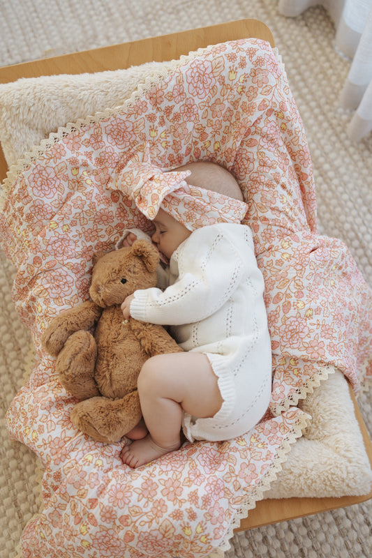 Muslin Lace Blanket | Berry Bloom