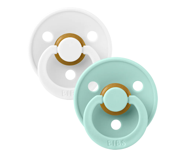 BIBS | Round | S2 | White/Mint | 2 Pack