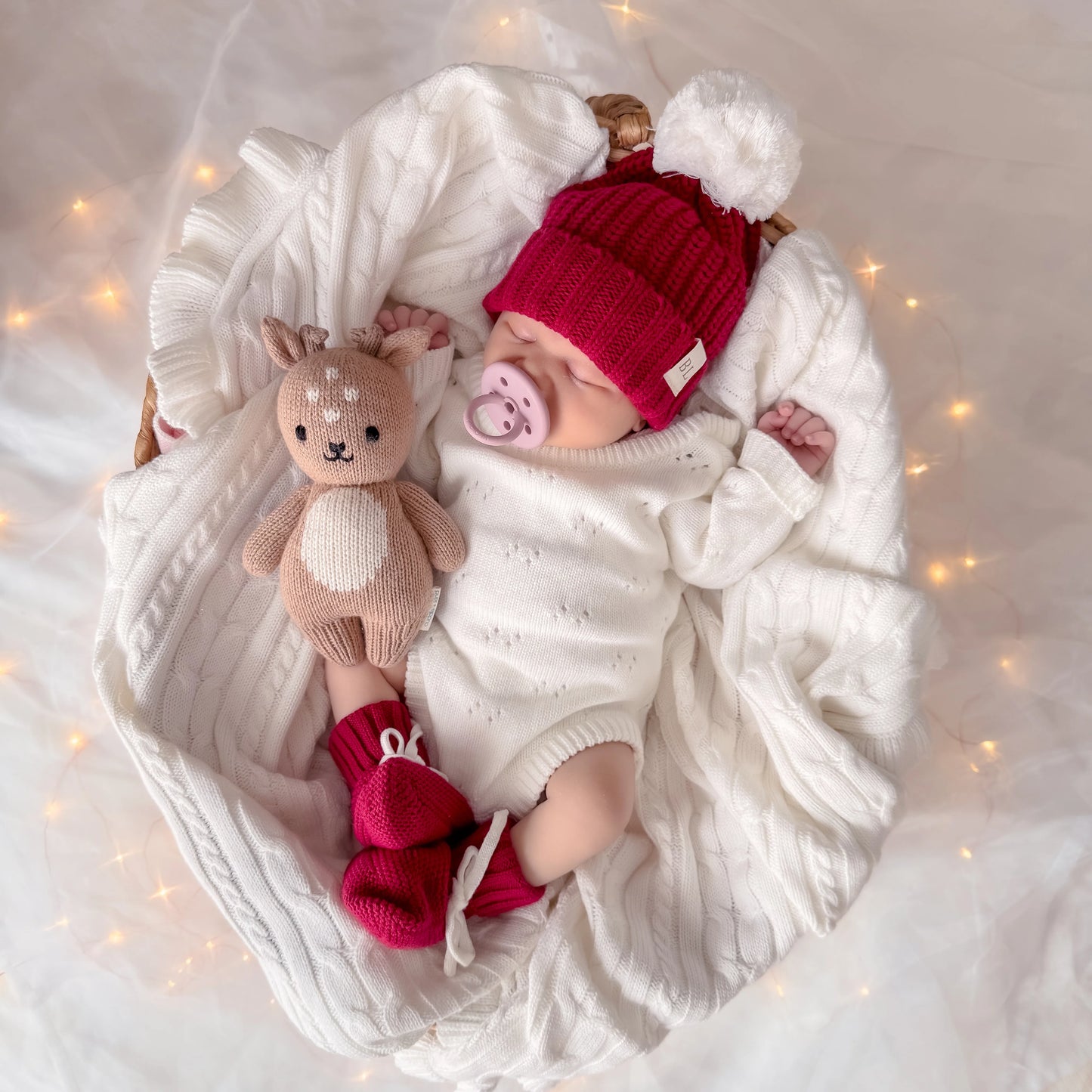 Chunky Knit Beanie | Christmas Red | Brooklyn Lou the Label