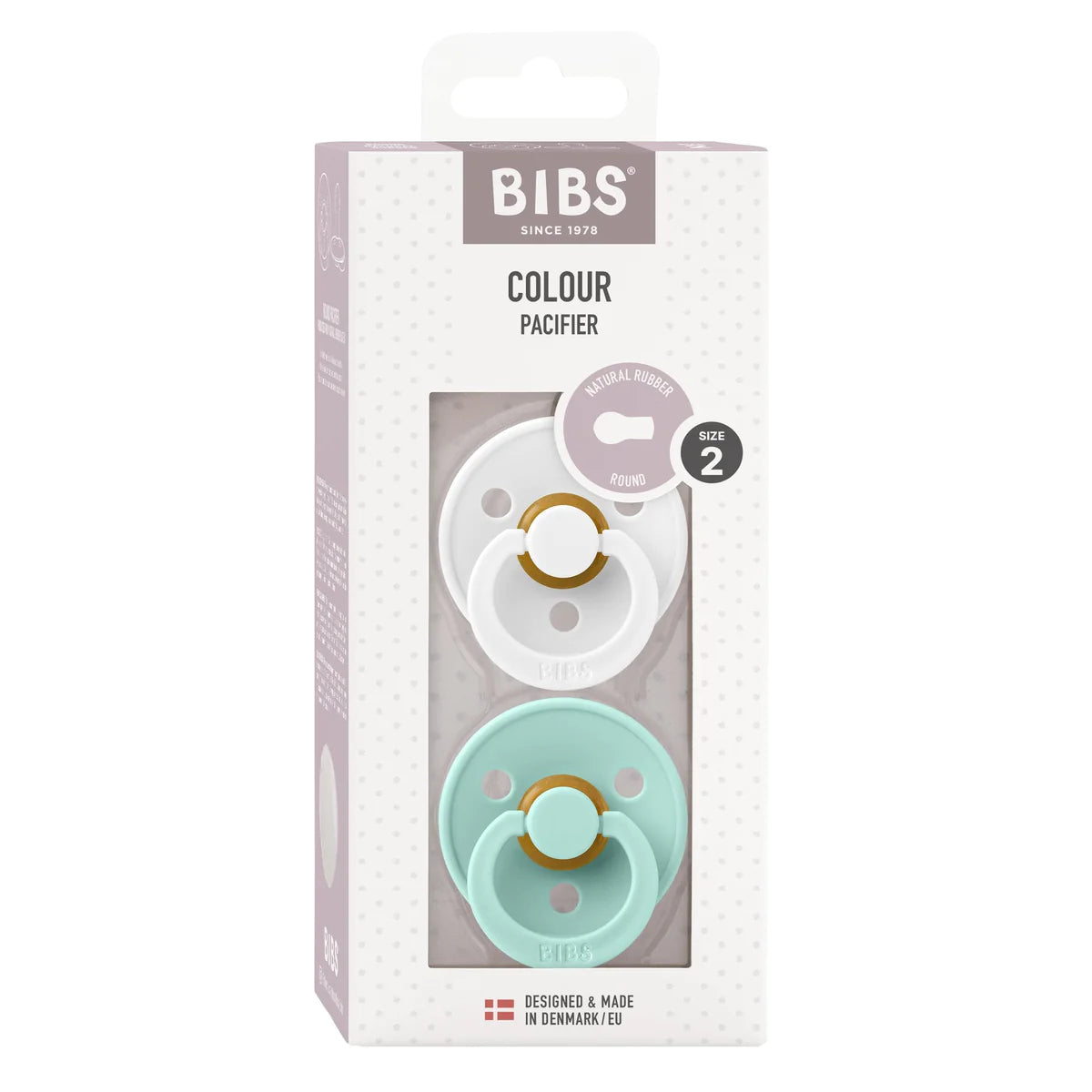 BIBS | Round | S2 | White/Mint | 2 Pack