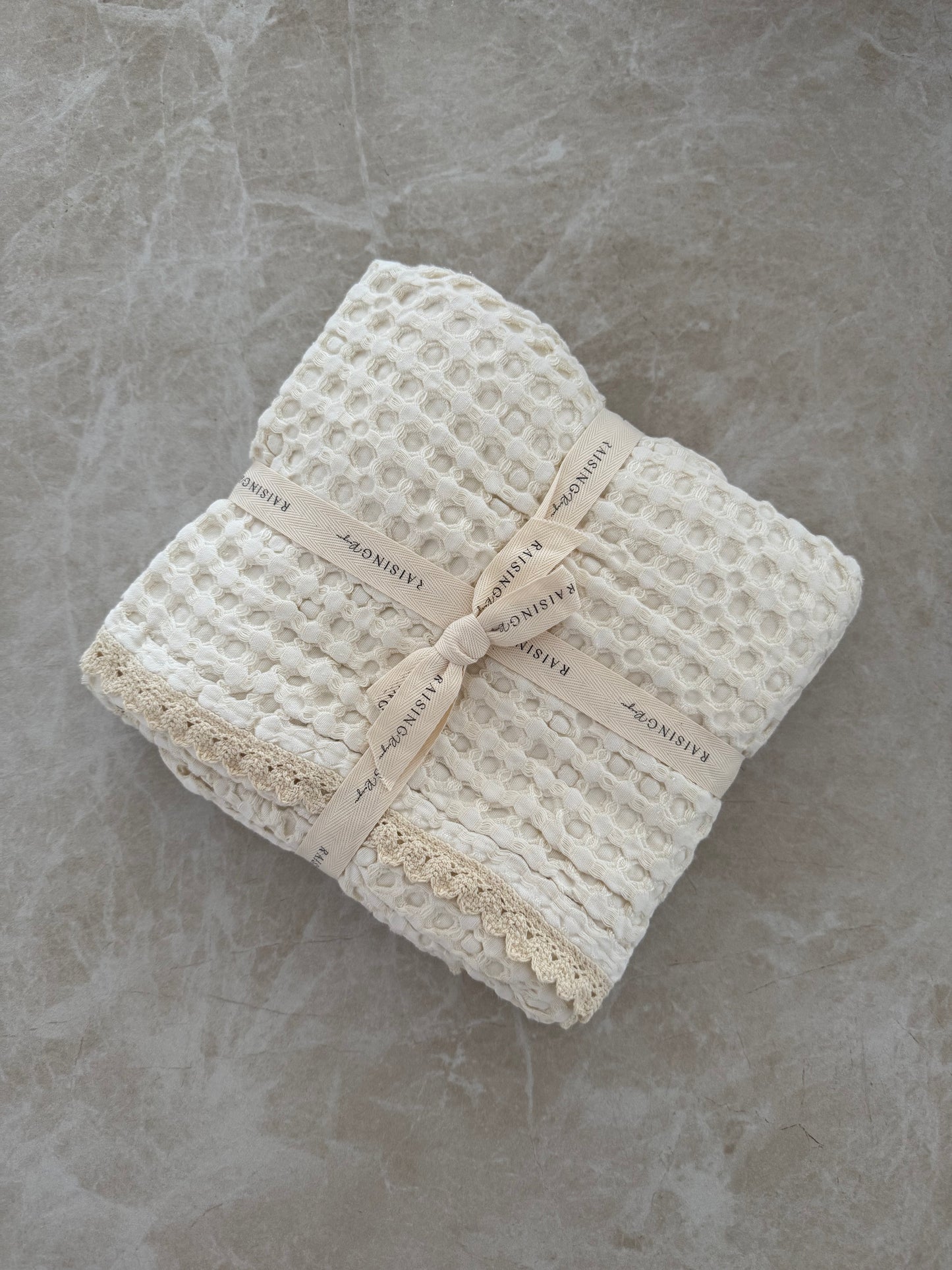 Poet Waffle Blanket | Vintage White