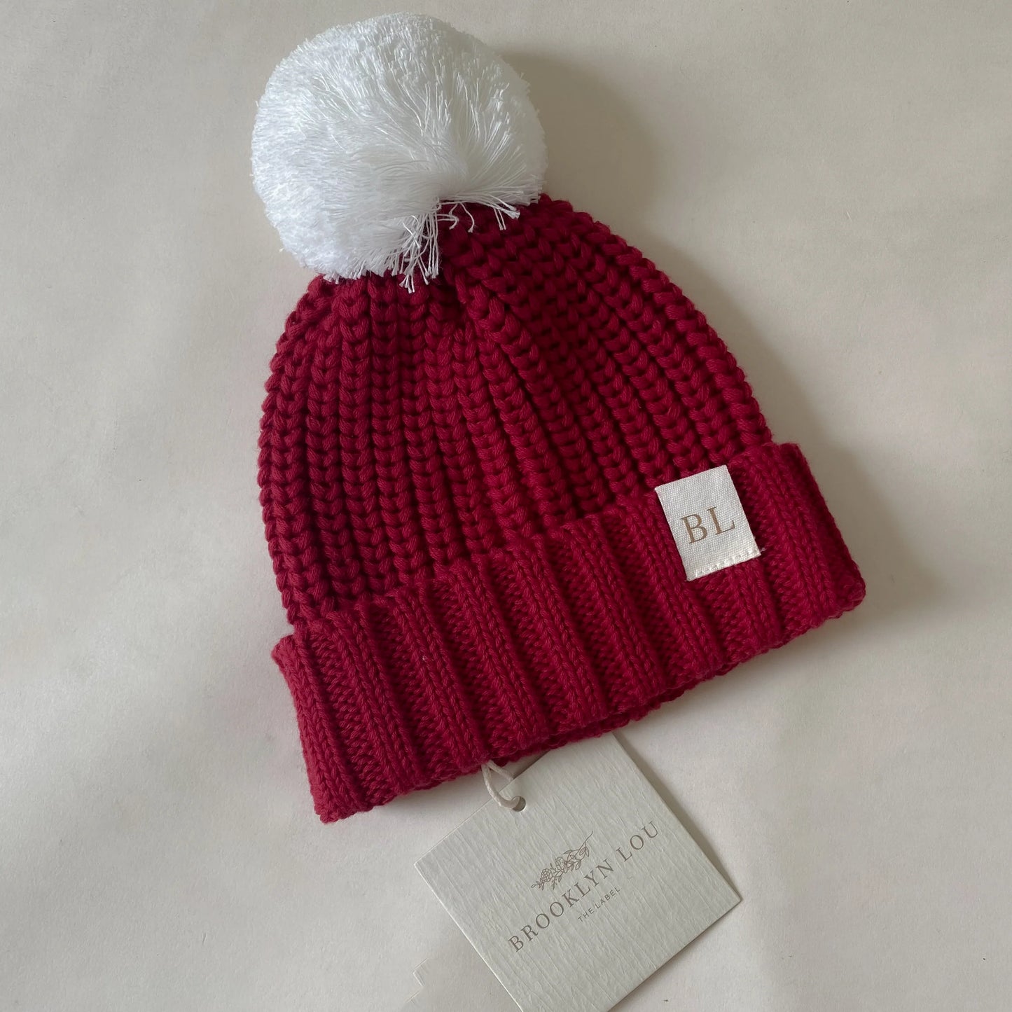 Chunky Knit Beanie | Christmas Red | Brooklyn Lou the Label